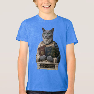 Russian Blue Aristotle Cat Tri-Blend Shirt