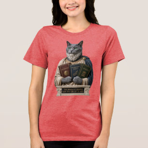 Russian Blue Aristotle Cat Tri-Blend Shirt