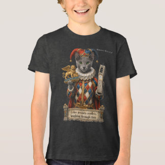 Russian Blue Arlequin Cat Tri-Blend Shirt
