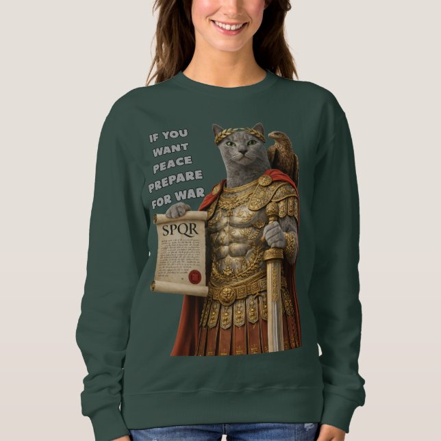 Russian Blue Caesar Cat Sweatshirt (Front)