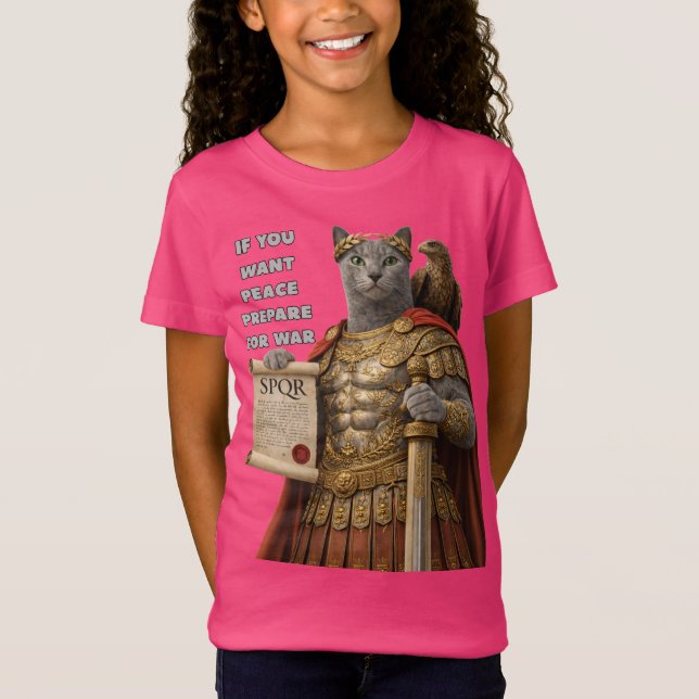 Russian Blue Caesar Cat T-Shirt (Front)