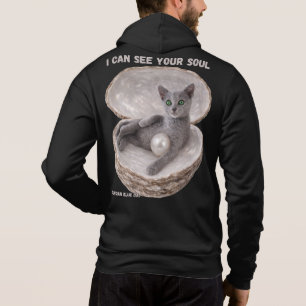 Russian Blue Cat - I Can See Your Soul Hoodie