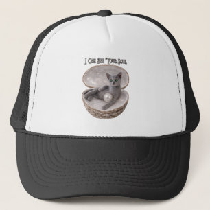 Russian Blue Cat - I Can See Your Soul Trucker Hat