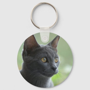 Russian Blue Cat Key Ring