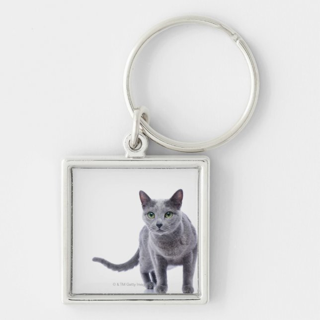 Russian Blue Cat Key Ring (Front)