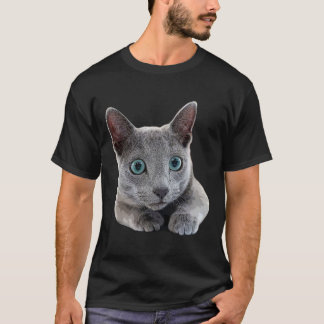 Russian Blue Cat Kitten Blue eyes  T-Shirt