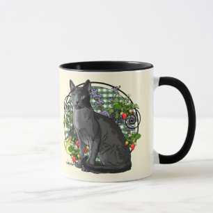 Russian Blue Cat with Berries Mug