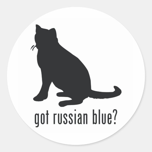 Russian Blue Classic Round Sticker (Front)