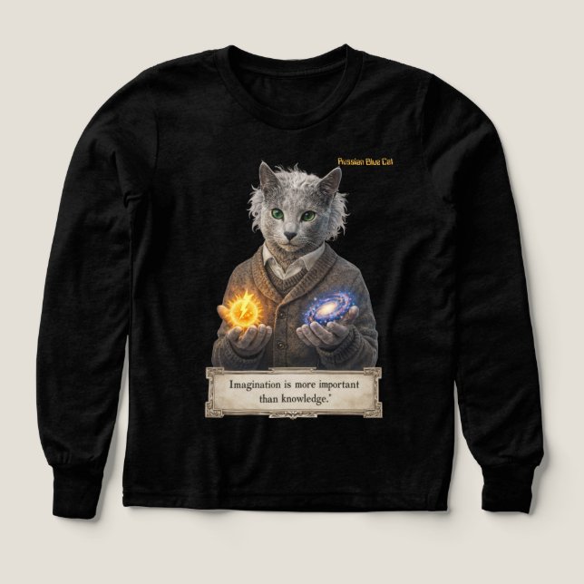 Russian Blue Einstein Cat - Imagination (Design Front)
