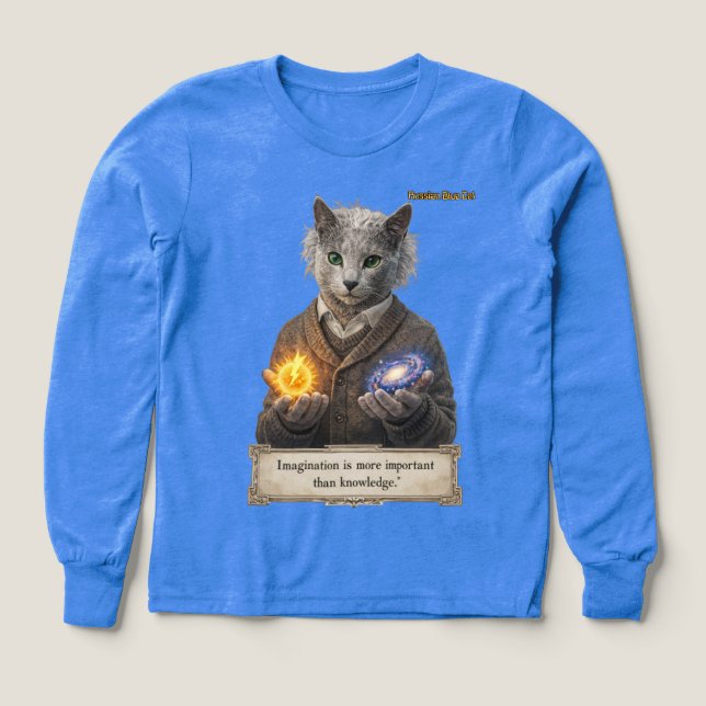 Russian Blue Einstein Cat - Imagination (Design Front)
