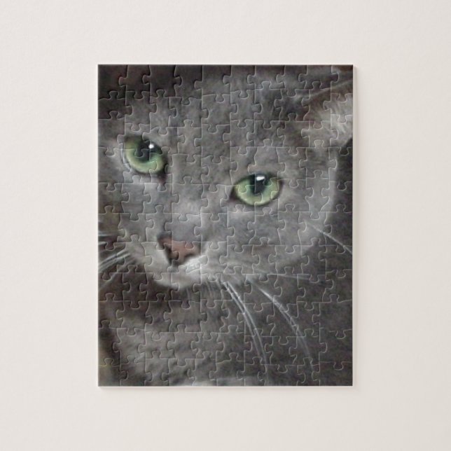 Russian Blue Grey Cat Jigsaw Puzzle (Vertical)