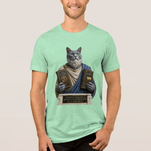 Russian Blue Homer Cat Tri-Blend Shirt