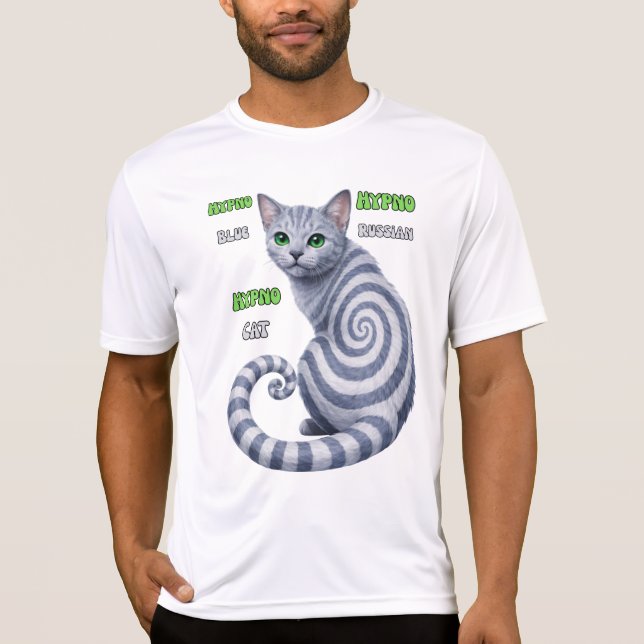 Russian Blue Hypno Cat T-Shirt (Front)