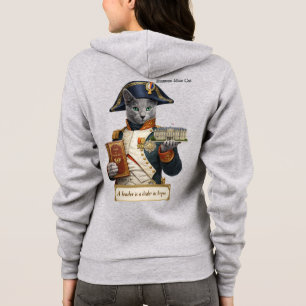 Russian Blue Napoleon Bonaparte Cat Hoodie