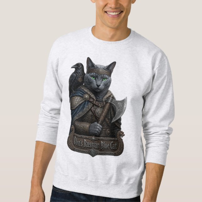 Russian Blue Noble Odin’s Cat Sweatshirt (Front)