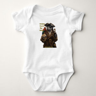 Russian Blue Pirate Cat – Fortune Favours The Bold Baby Bodysuit