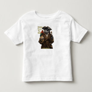 Russian Blue Pirate Cat – Fortune Favours The Bold Toddler T-Shirt