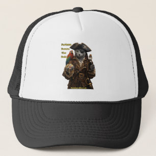 Russian Blue Pirate Cat – Fortune Favours The Bold Trucker Hat
