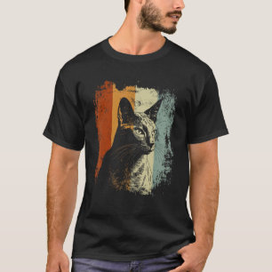 Russian Blue Retro Vintage Cat Design T-Shirt