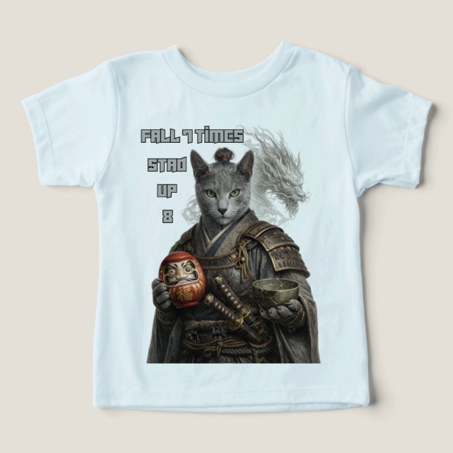 Russian Blue Samurai Cat (Design Front)