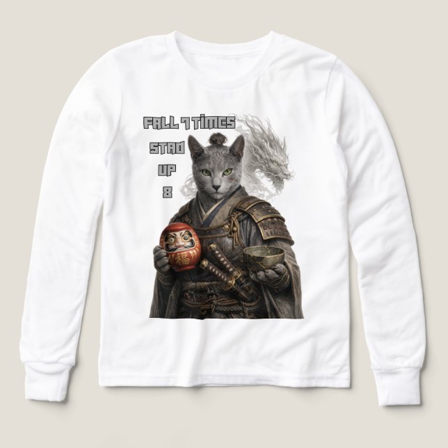 Russian Blue Samurai Cat (Design Front)