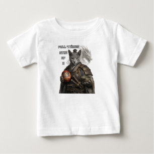 Russian Blue Samurai Cat Baby T-Shirt