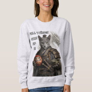 Russian Blue Samurai Cat Sweatshirt