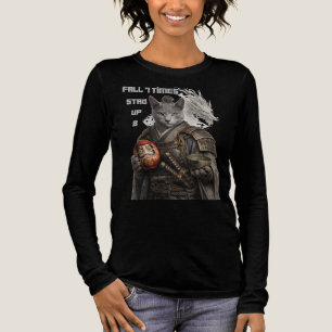 Russian Blue Samurai Cat Tri-Blend Shirt