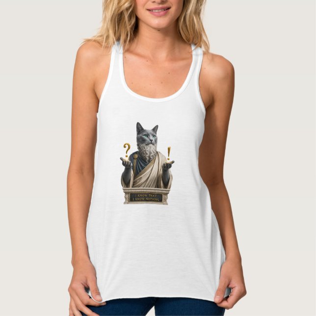 Russian Blue Socrates Cat Singlet (Front)