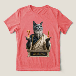 Russian Blue Socrates Cat Tri-Blend Shirt