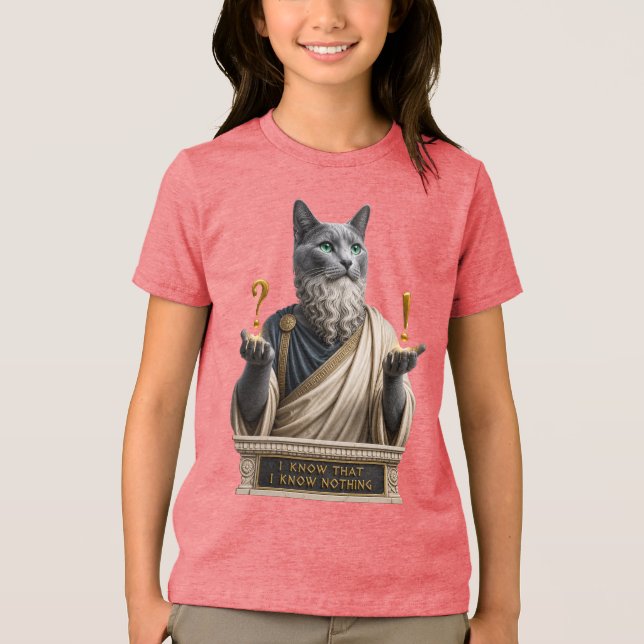 Russian Blue Socrates Cat Tri-Blend Shirt (Front)