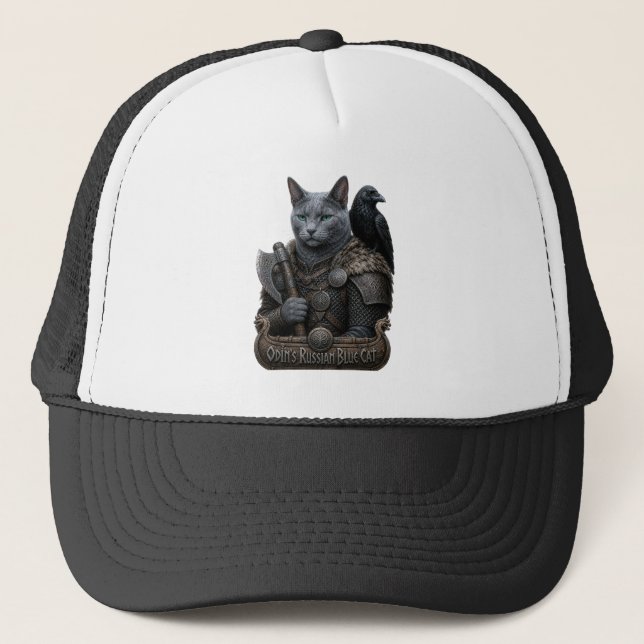 Russian Blue Veteran Odin’s Cat Trucker Hat (Front)