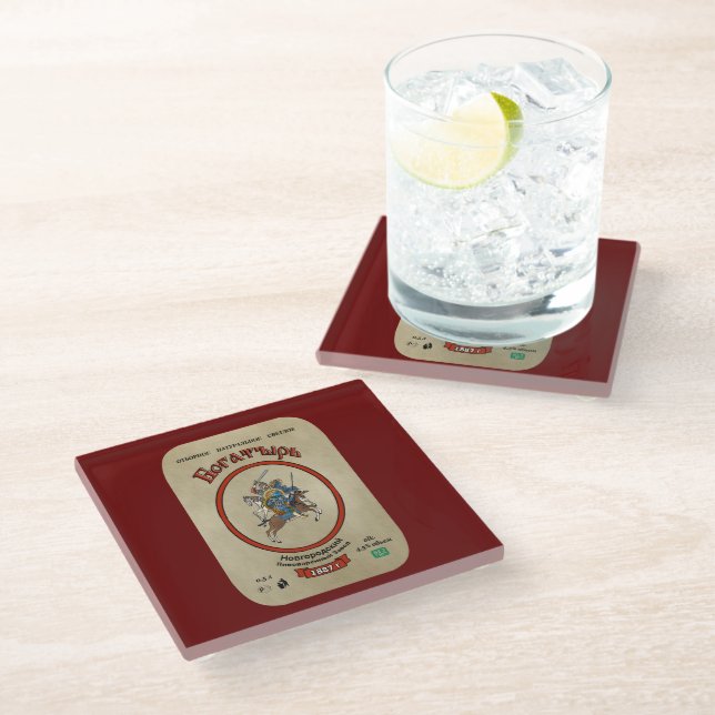Russian Bogatyr Beer Glass Coaster (Angled)