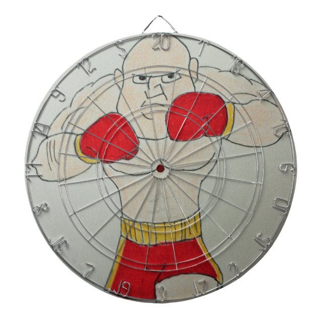 Russian Boxer Sketch Metal Cage Dartboard (Front)