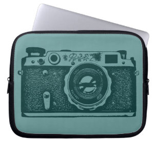 Russian Camera - Shades of Green Laptop Sleeve