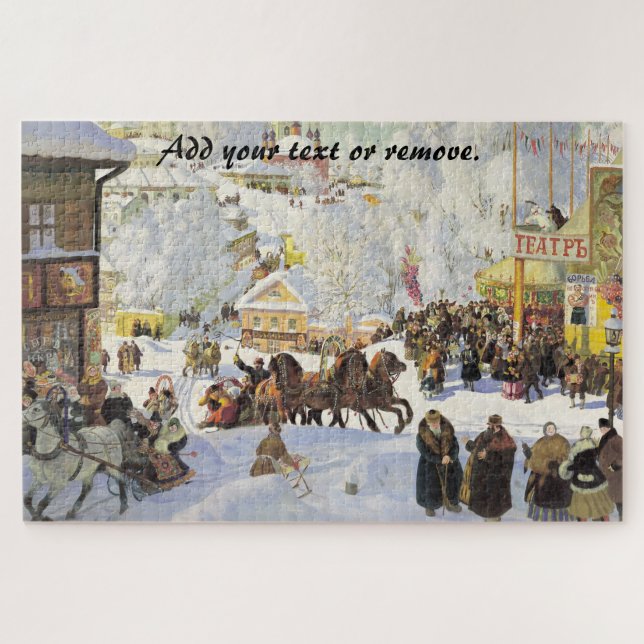 Russian carnival "Maslenitsa", Boris Kustodiev, Jigsaw Puzzle (Horizontal)