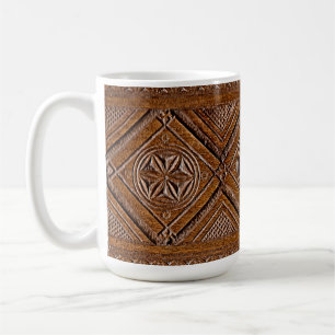 Russian Carved Wood Box Coffee Mug