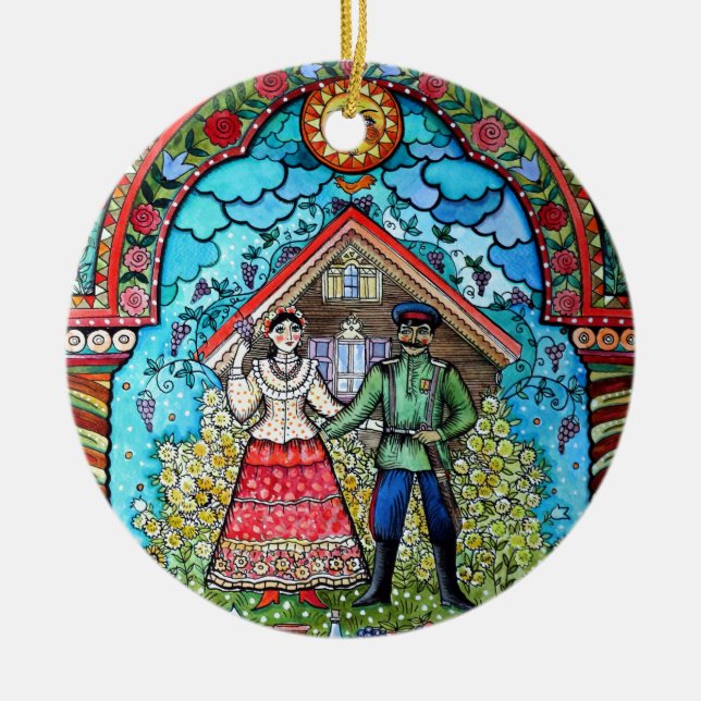 Russian Ceramic Tree Decoration (Front)