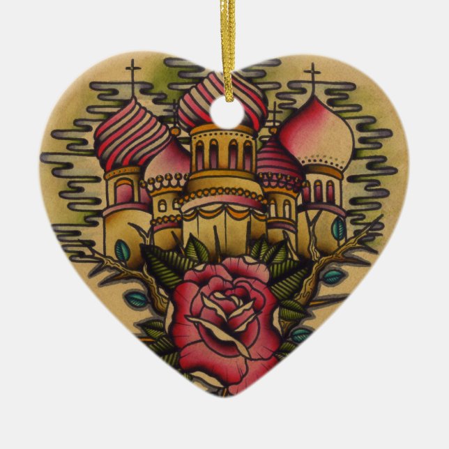 Russian Church Ceramic Tree Decoration (Front)