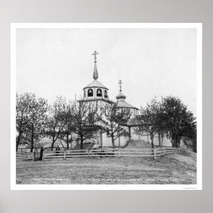 Russian Church Covered by Volcananic Ash 1912 Poster