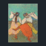 Russian Dancers Edgar Degas Postcard<br><div class="desc">Russian dancers Postcard by French impressionist artist Edgar Degas.
Degas is famous for his drawings and oil paintings of dancers and many of his works depict ballet dancers in movement.</div>