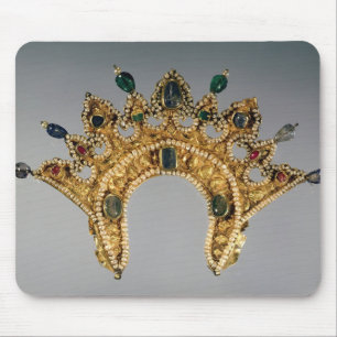 Russian diadem, gold set with pearls mouse pad