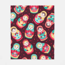 Russian doll fleece blanket