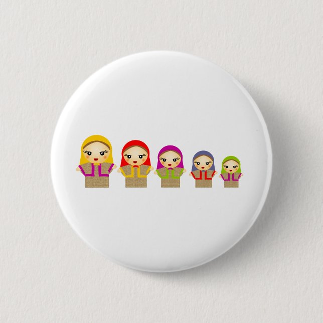 Russian Dolls 6 Cm Round Badge (Front)