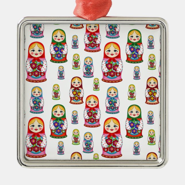 russian dolls metal tree decoration (Front)