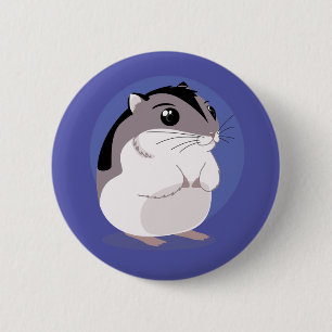 Russian Dwarf Hamster Cartoon 6 Cm Round Badge