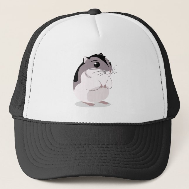 Russian Dwarf Hamster Cartoon Trucker Hat (Front)