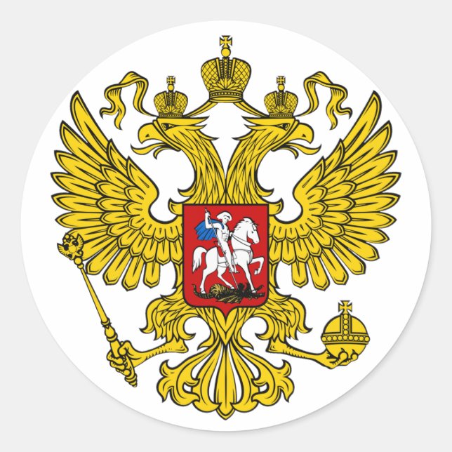 Russian Eagle Classic Round Sticker (Front)