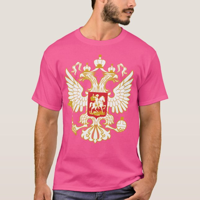 Russian Eagle Coat Of Arms Russia Russian Flag T-Shirt (Front)