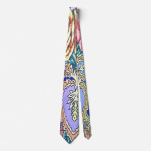 Russian fabric pattern neck tie